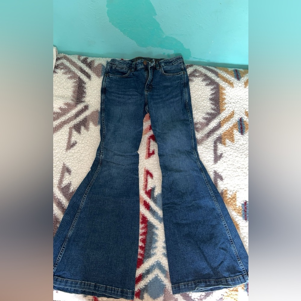 wrangler high rise flare jeans